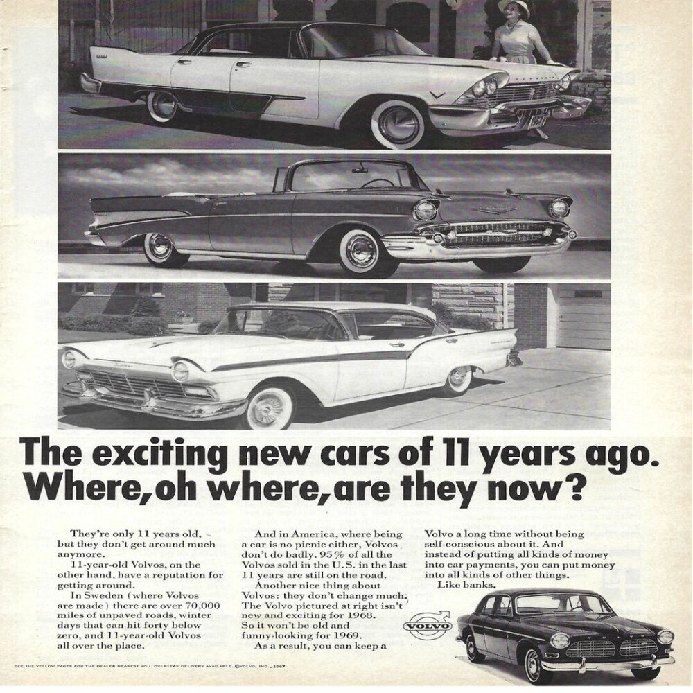 1967 Volvo Exciting New Cars Of 11 Years Ago Vintage Magazine Print Ad/Poster
